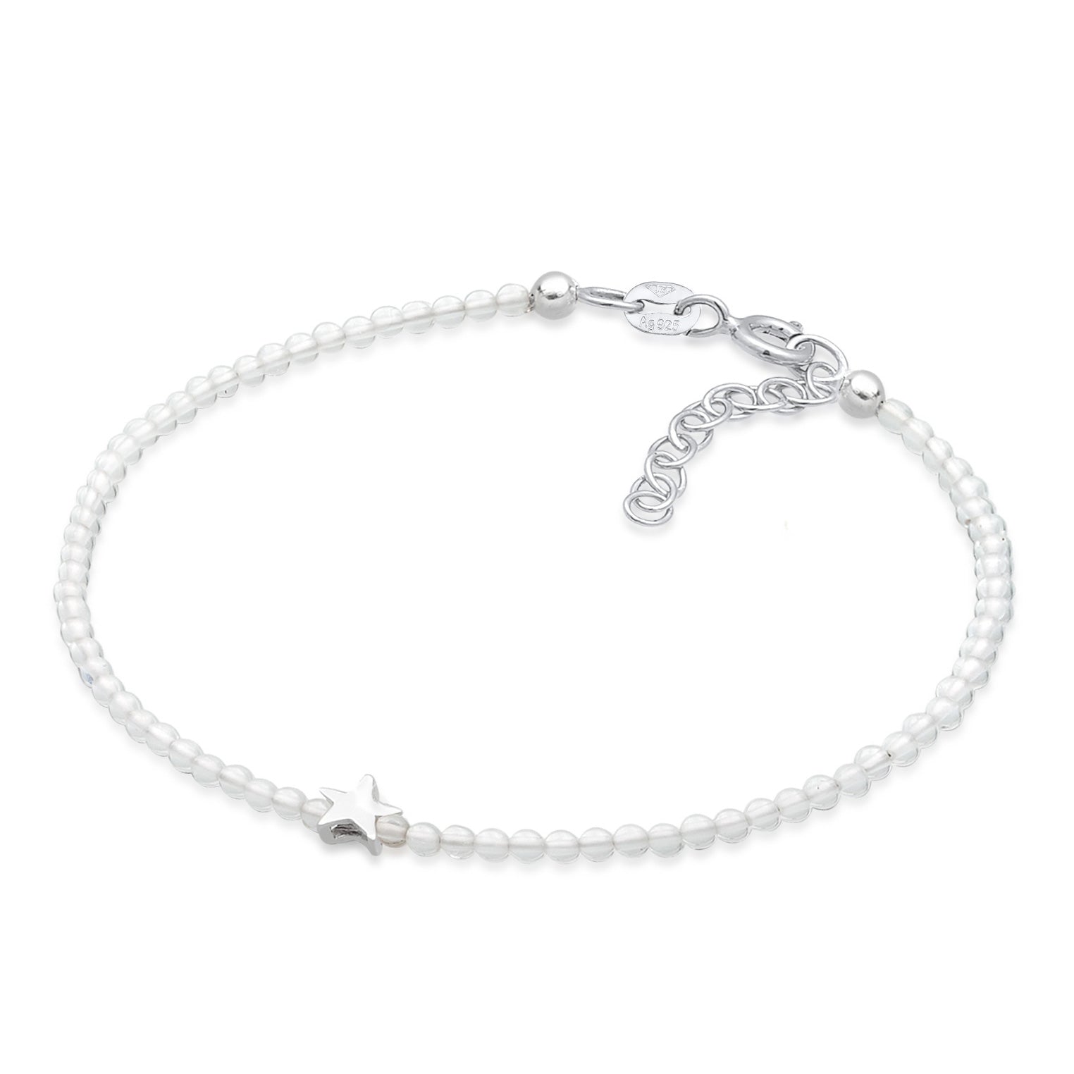 Weiß - Elli | Glieder-Armband | Kristall ( Weiß ) | 925er Sterling Silber