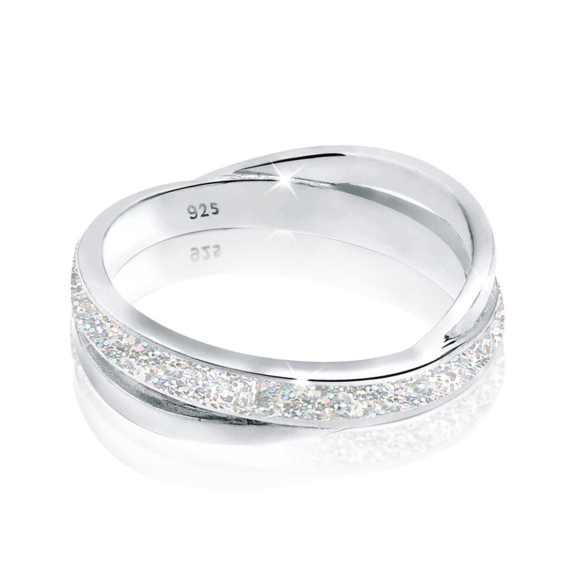 Silber - Elli | Wickelring | Emaille (Glitzer) | 925er Sterling Silber