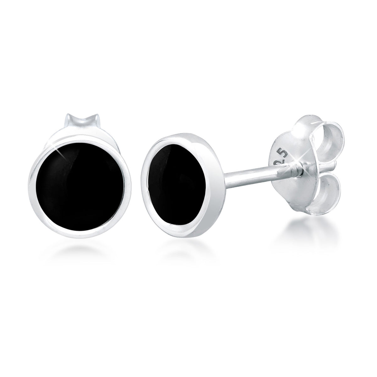 Schwarz - Elli | Ohrstecker Geo | 925er Sterling Silber