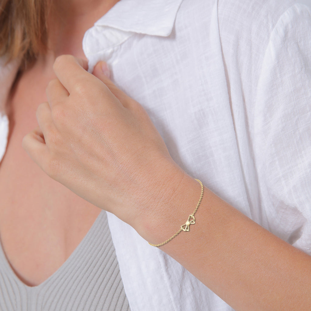 Gold - Elli | Armband Schleife | 925 Sterling Silber vergoldet