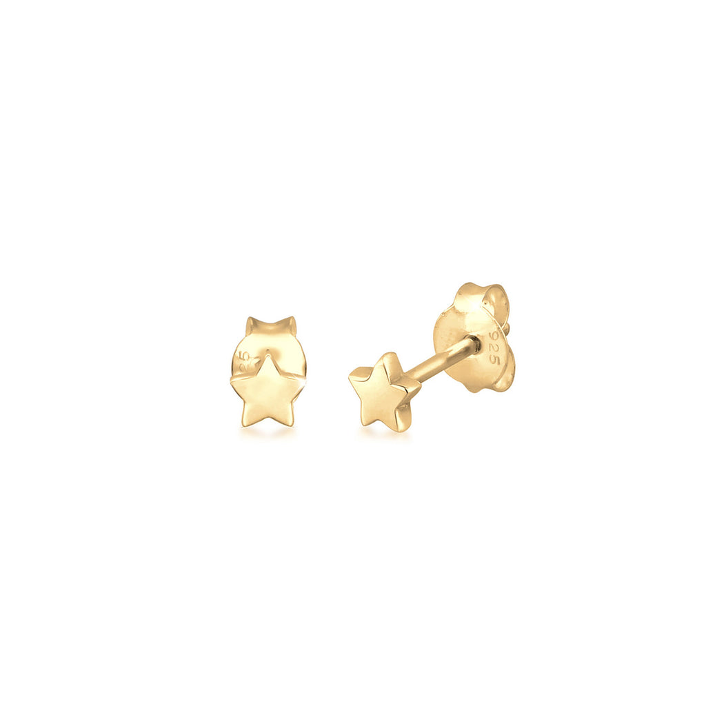 Gold - Elli | Ohrring Stern | 925 Sterling Silber vergoldet