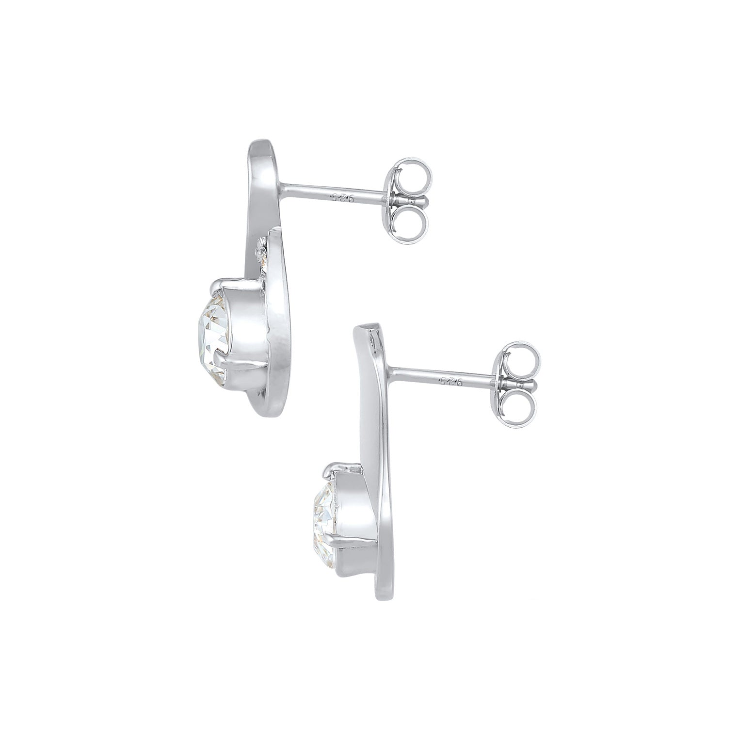Weiß - Elli | Ohrstecker Tropfen | Mit Kristallen von Swarovski® (Weiß) | 925er Sterling Silber