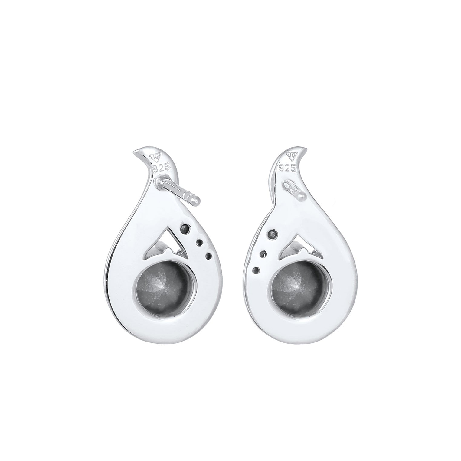 Weiß - Elli | Ohrstecker Tropfen | Mit Kristallen von Swarovski® (Weiß) | 925er Sterling Silber