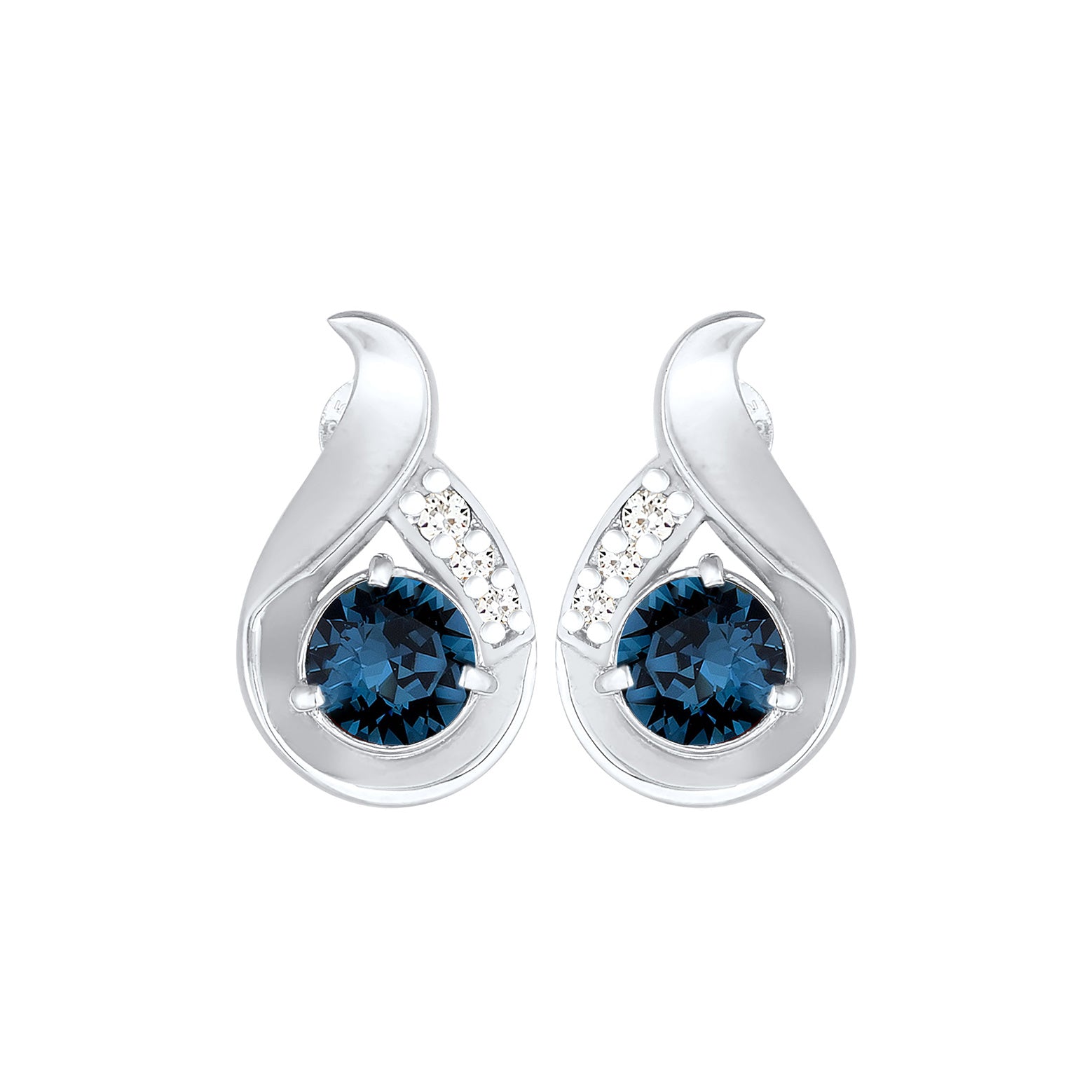 Blau - Elli | Ohrstecker Tropfen | Mit Kristallen von Swarovski® (Blau) | 925er Sterling Silber