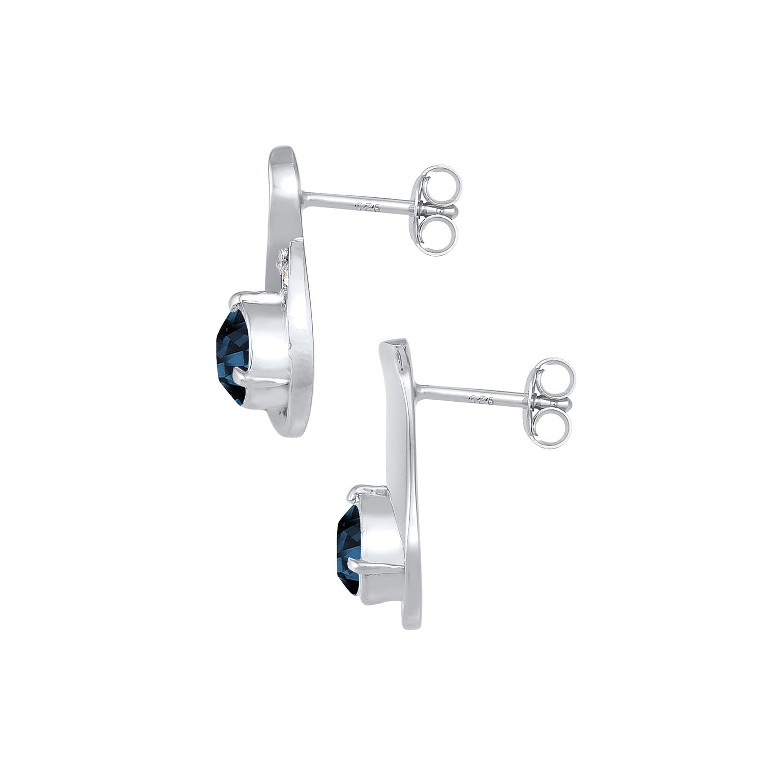 Blau - Elli | Ohrstecker Tropfen | Mit Kristallen von Swarovski® (Blau) | 925er Sterling Silber