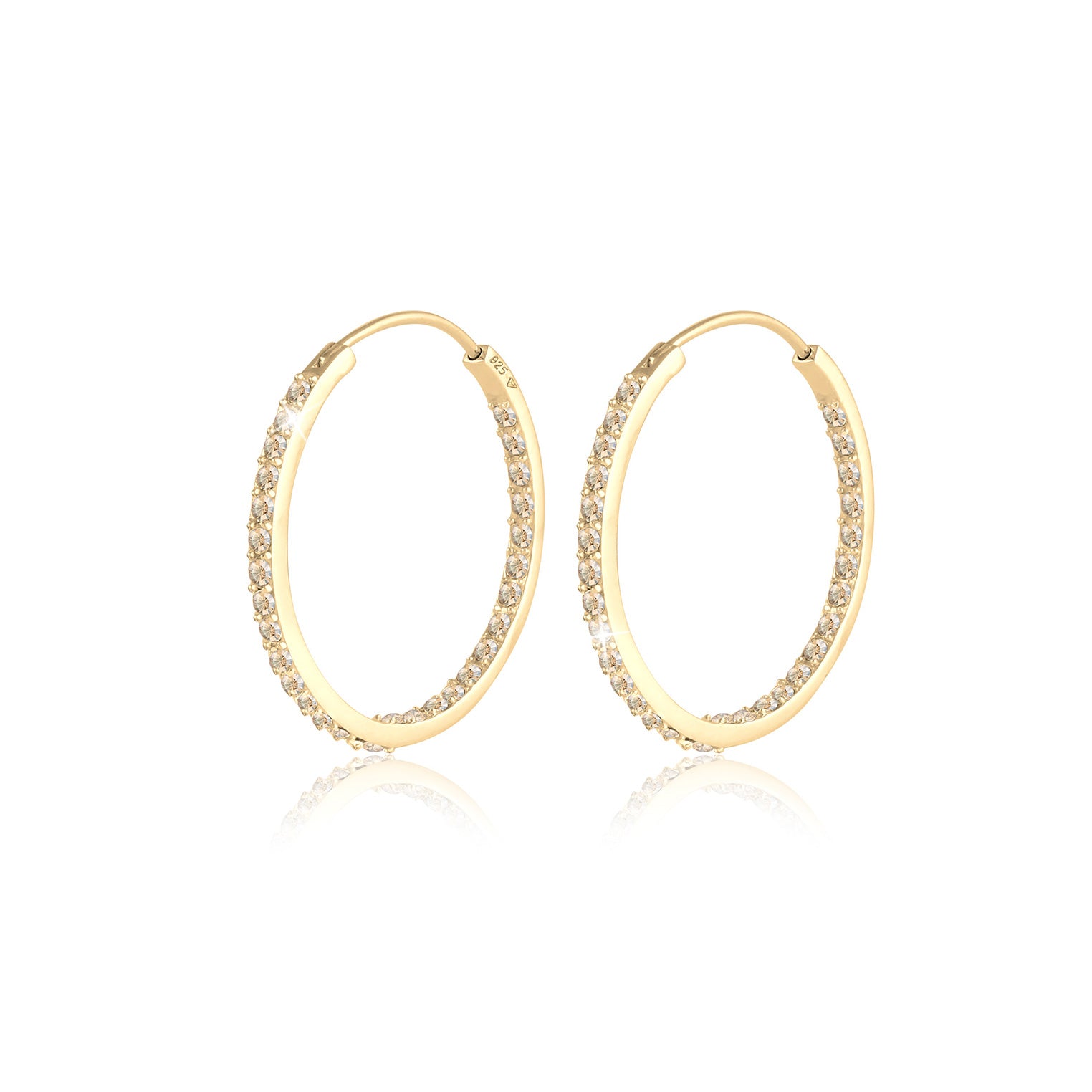 Braun - Elli | Creole | Kristall (Gold) | 925 Sterling Silber vergoldet