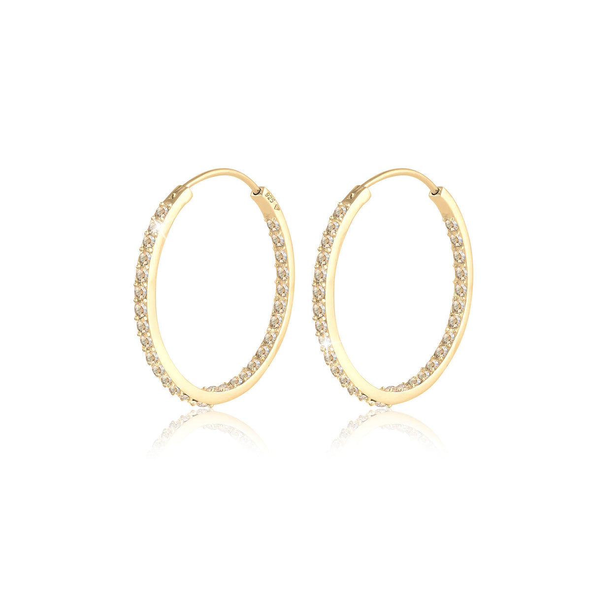 Braun - Elli | Creole | Kristall (Gold) | 925 Sterling Silber vergoldet
