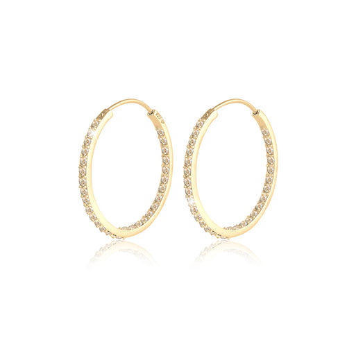 Braun - Elli | Creole | Kristall (Gold) | 925 Sterling Silber vergoldet