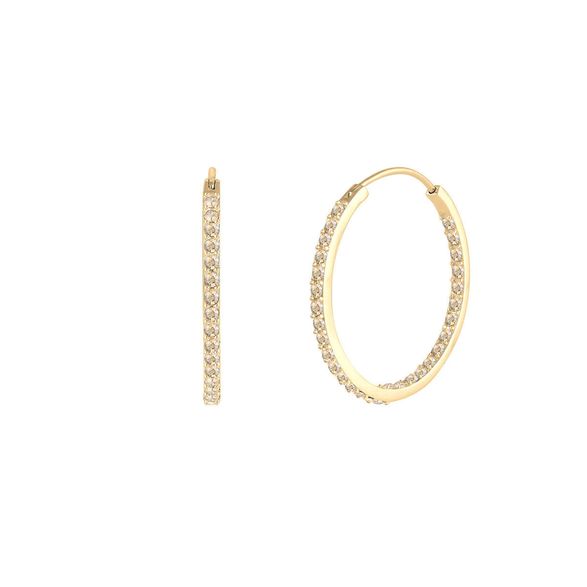 Braun - Elli | Creole | Kristall (Gold) | 925 Sterling Silber vergoldet