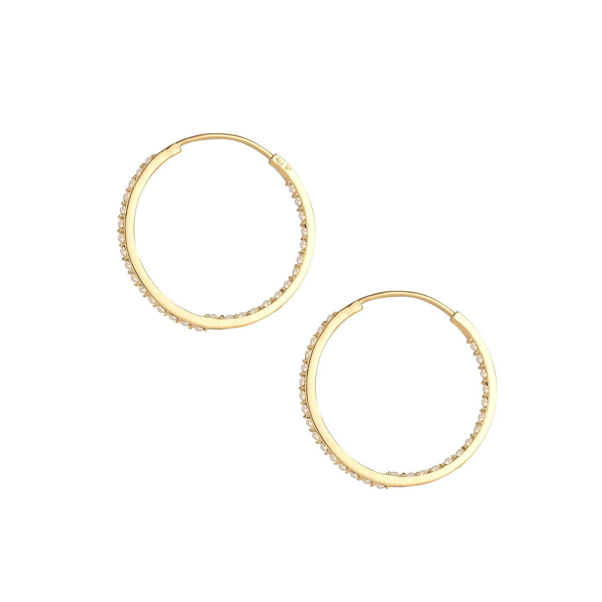 Braun - Elli | Creole | Kristall (Gold) | 925 Sterling Silber vergoldet
