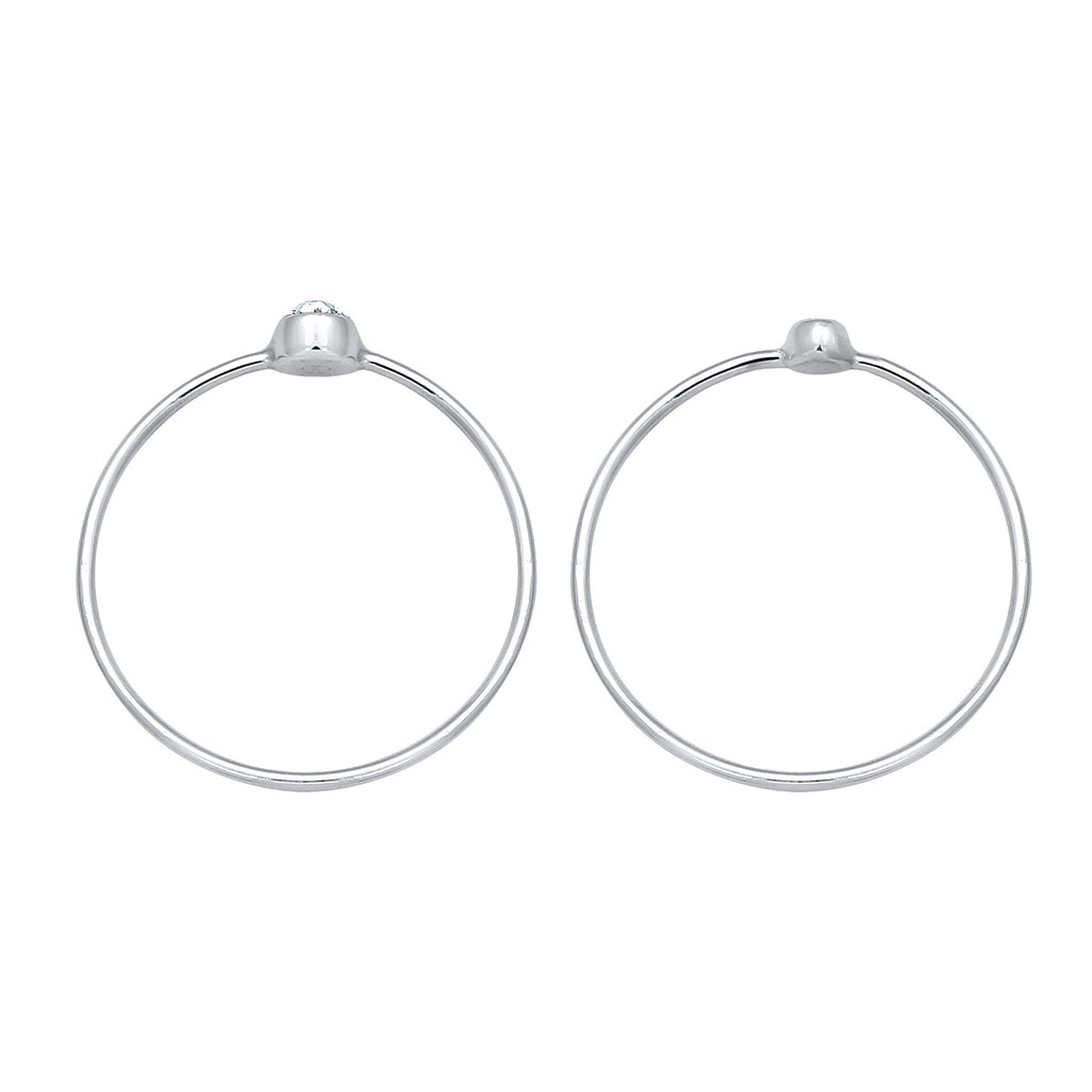 Silber - Elli | Solitär-Ring | Kristall ( Weiß ) | 925er Sterling Silber