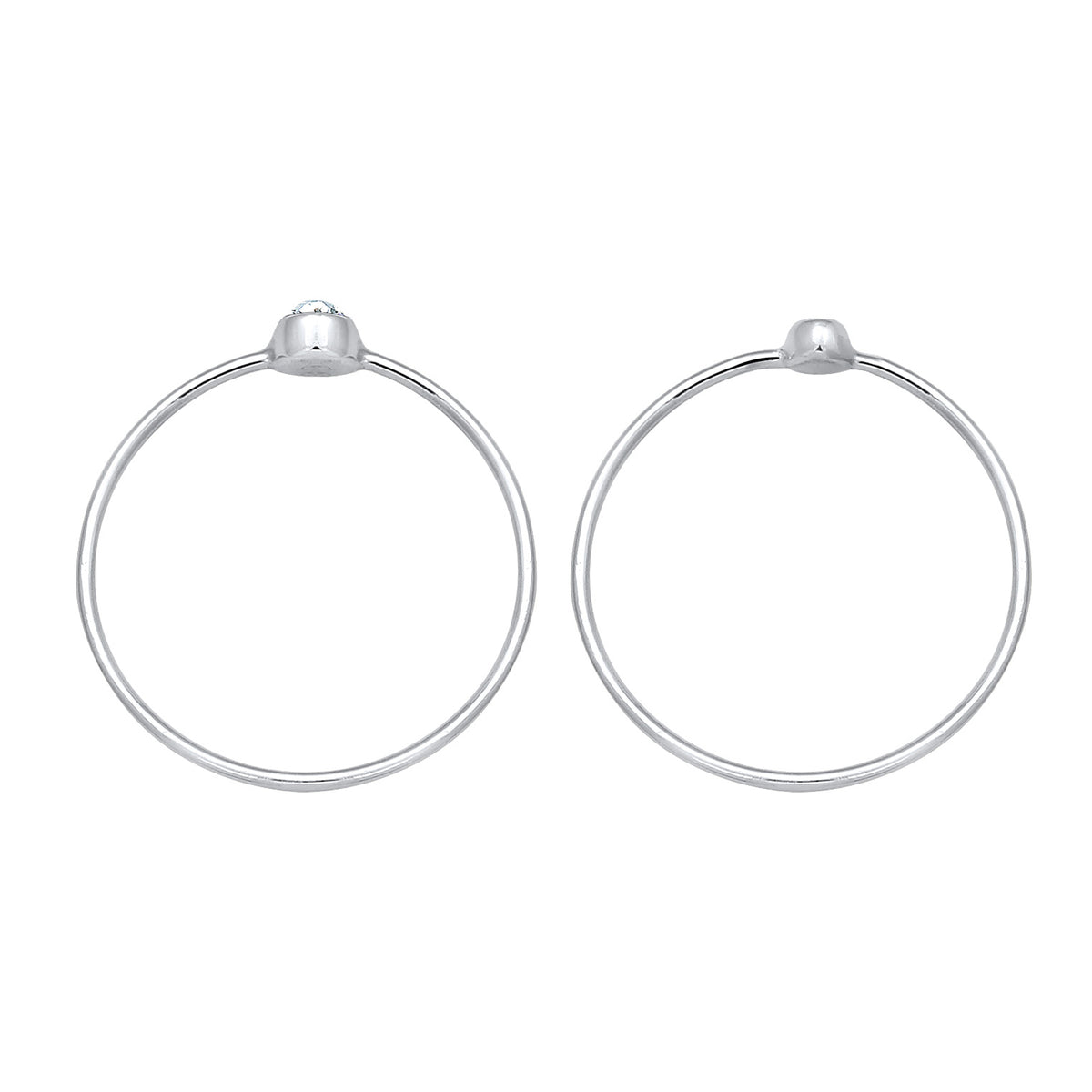 Silber - Elli | Solitär-Ring | Kristall ( Weiß ) | 925er Sterling Silber