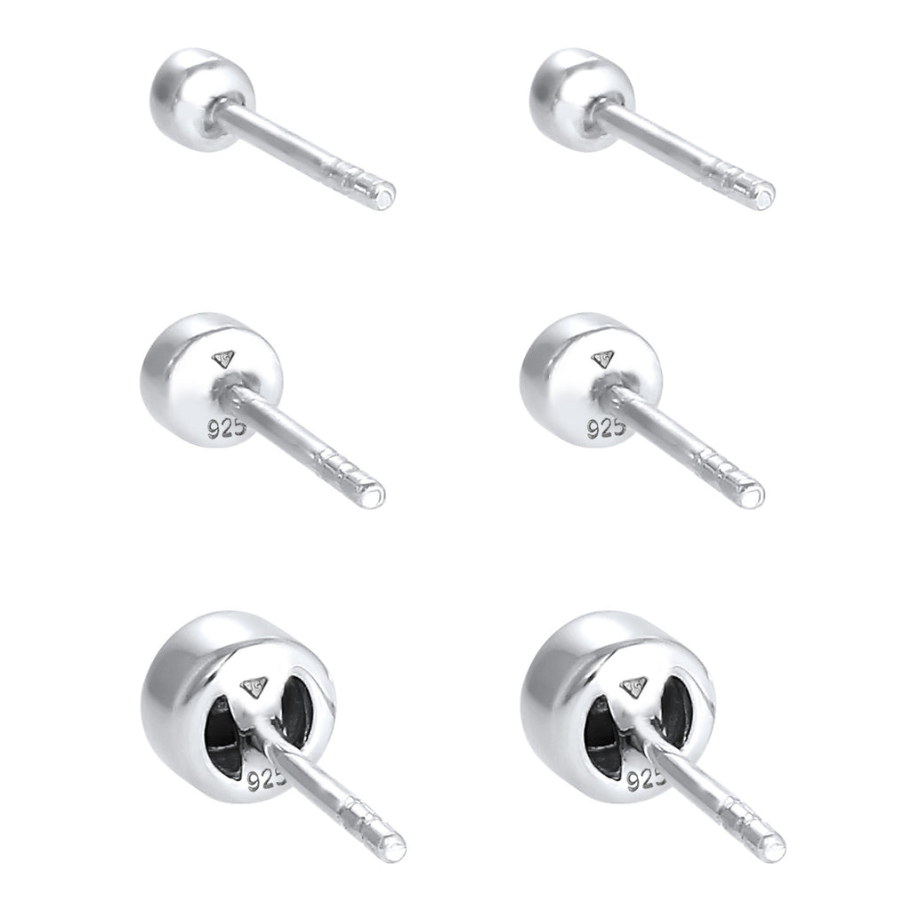 Silber - Elli | Ohrringset | Kristall ( Weiß ) | 925er Sterling Silber