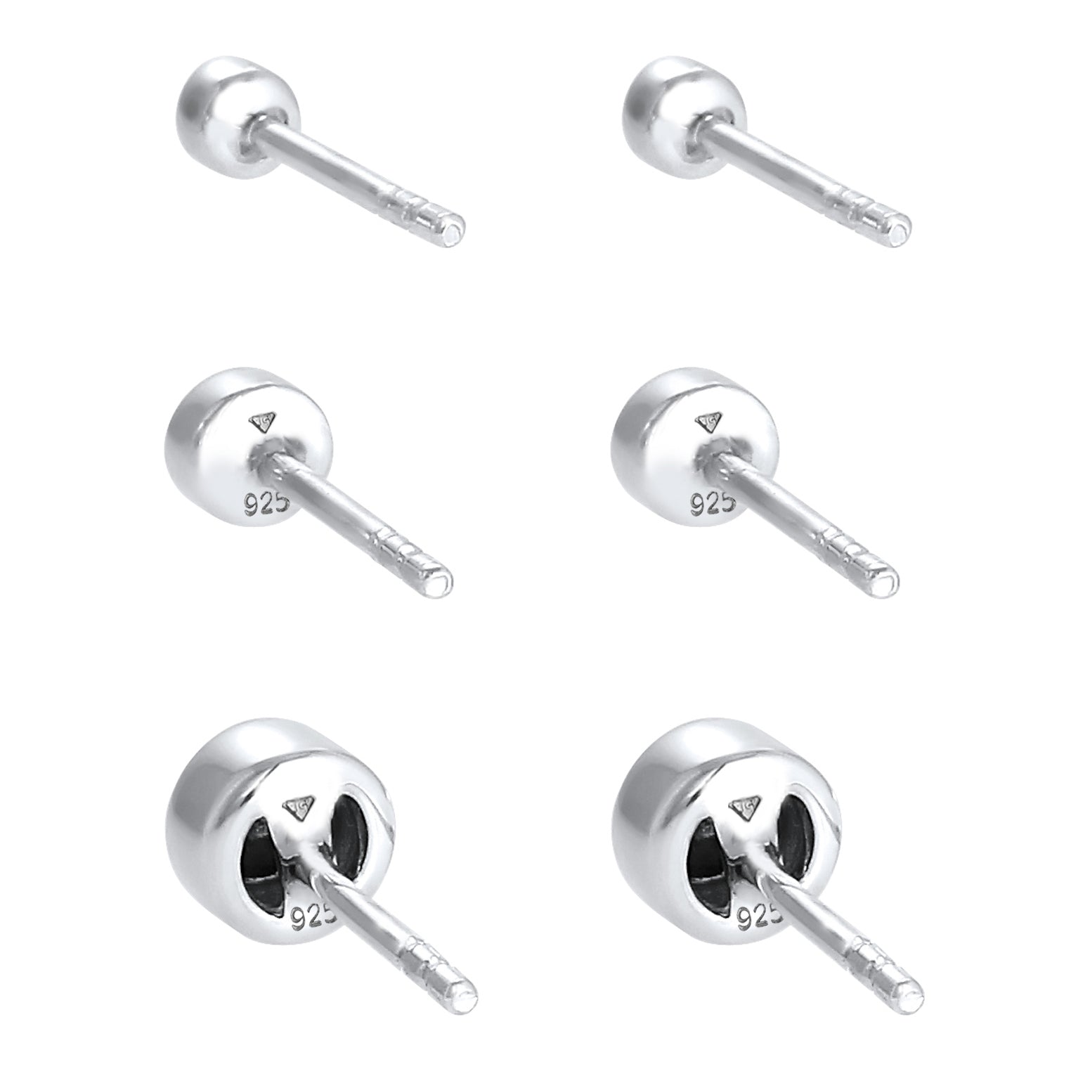 Silber - Elli | Ohrringset | Kristall ( Weiß ) | 925er Sterling Silber