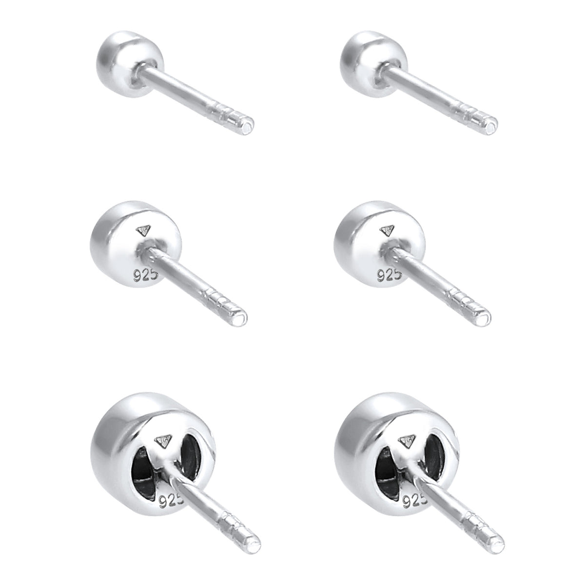 Silber - Elli | Ohrringset | Kristall ( Weiß ) | 925er Sterling Silber