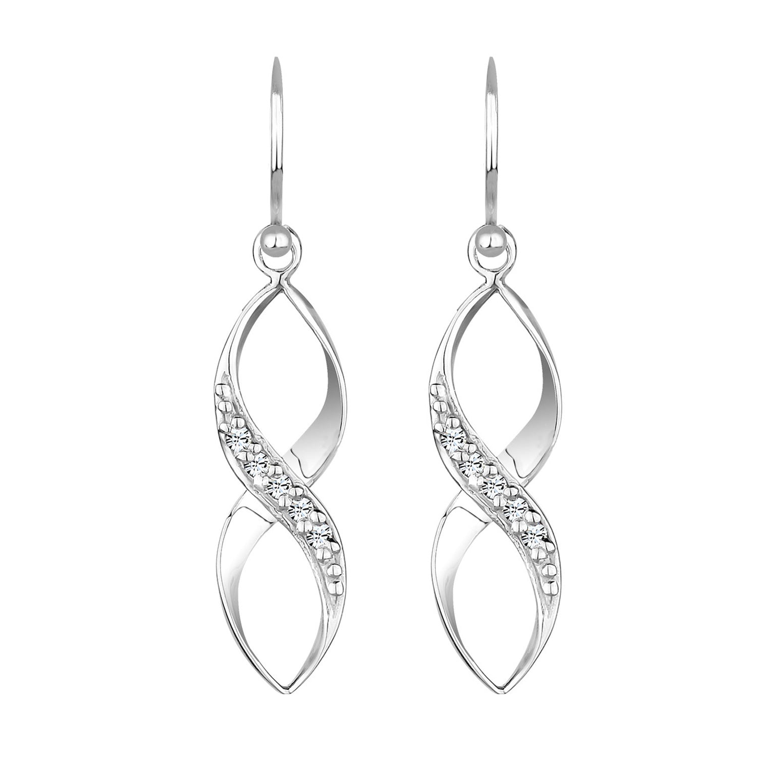 Weiß - Elli | Ohrhänger Infinity | Mit Kristallen von Swarovski® (Weiß) | 925er Sterling Silber