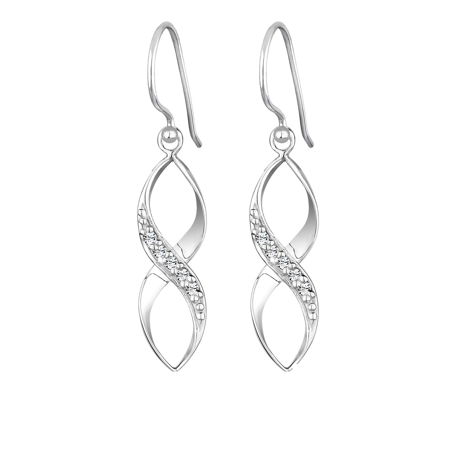 Weiß - Elli | Ohrhänger Infinity | Kristall ( Weiß ) | 925er Sterling Silber