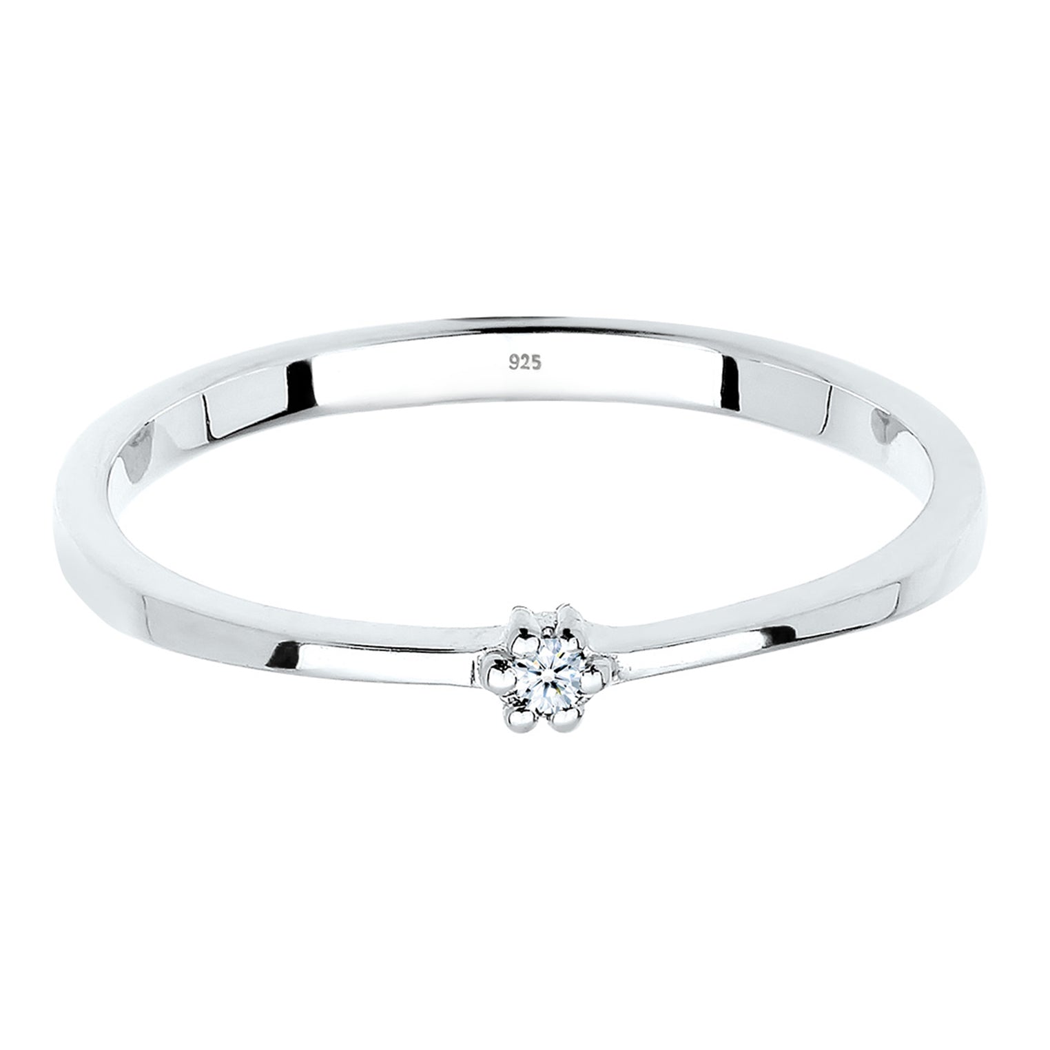 Weiß - Elli DIAMONDS | Verlobungsring | Diamant ( Weiß, 0,015 ct ) | 925er Sterling Silber