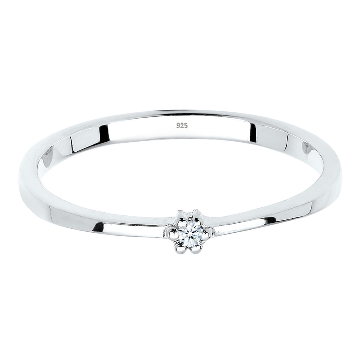 Weiß - Elli DIAMONDS | Verlobungsring | Diamant ( Weiß, 0,015 ct ) | 925er Sterling Silber