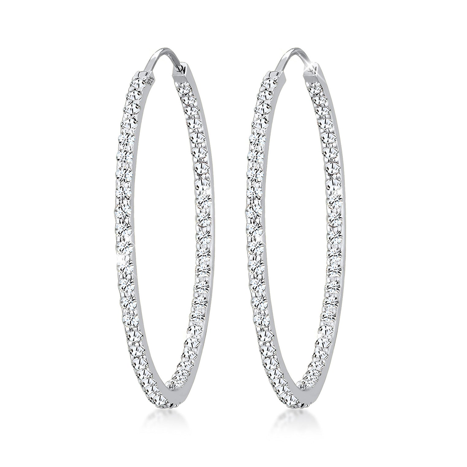 Weiß - Elli PREMIUM | Creole | Mit Kristallen von Swarovski® (Weiß) | 925er Sterling Silber