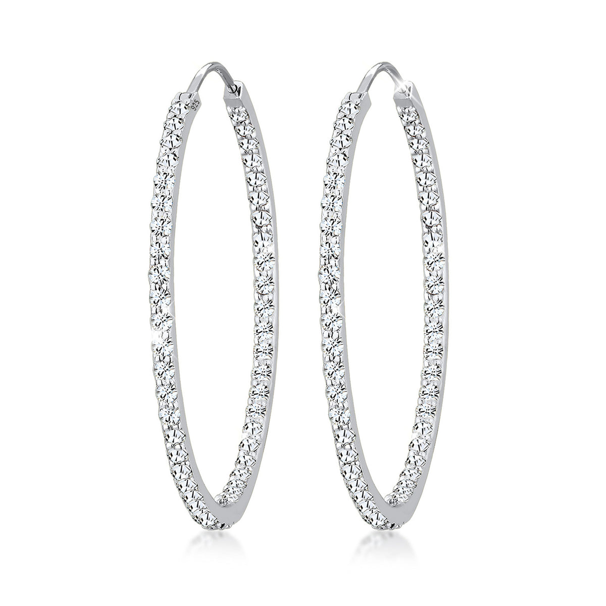 Weiß - Elli PREMIUM | Creole | Mit Kristallen von Swarovski® (Weiß) | 925er Sterling Silber