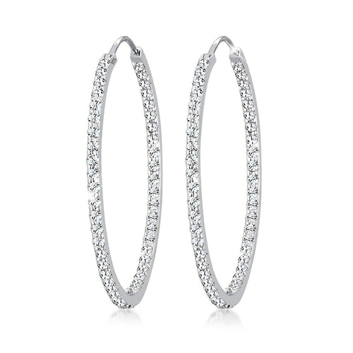 Weiß - Elli PREMIUM | Creole | Mit Kristallen von Swarovski® (Weiß) | 925er Sterling Silber