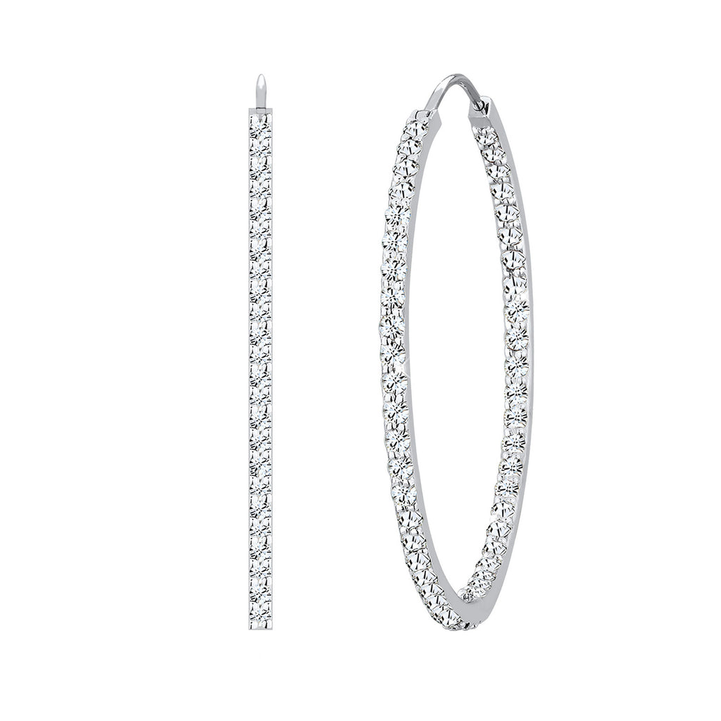 Weiß - Elli PREMIUM | Creole | Mit Kristallen von Swarovski® (Weiß) | 925er Sterling Silber
