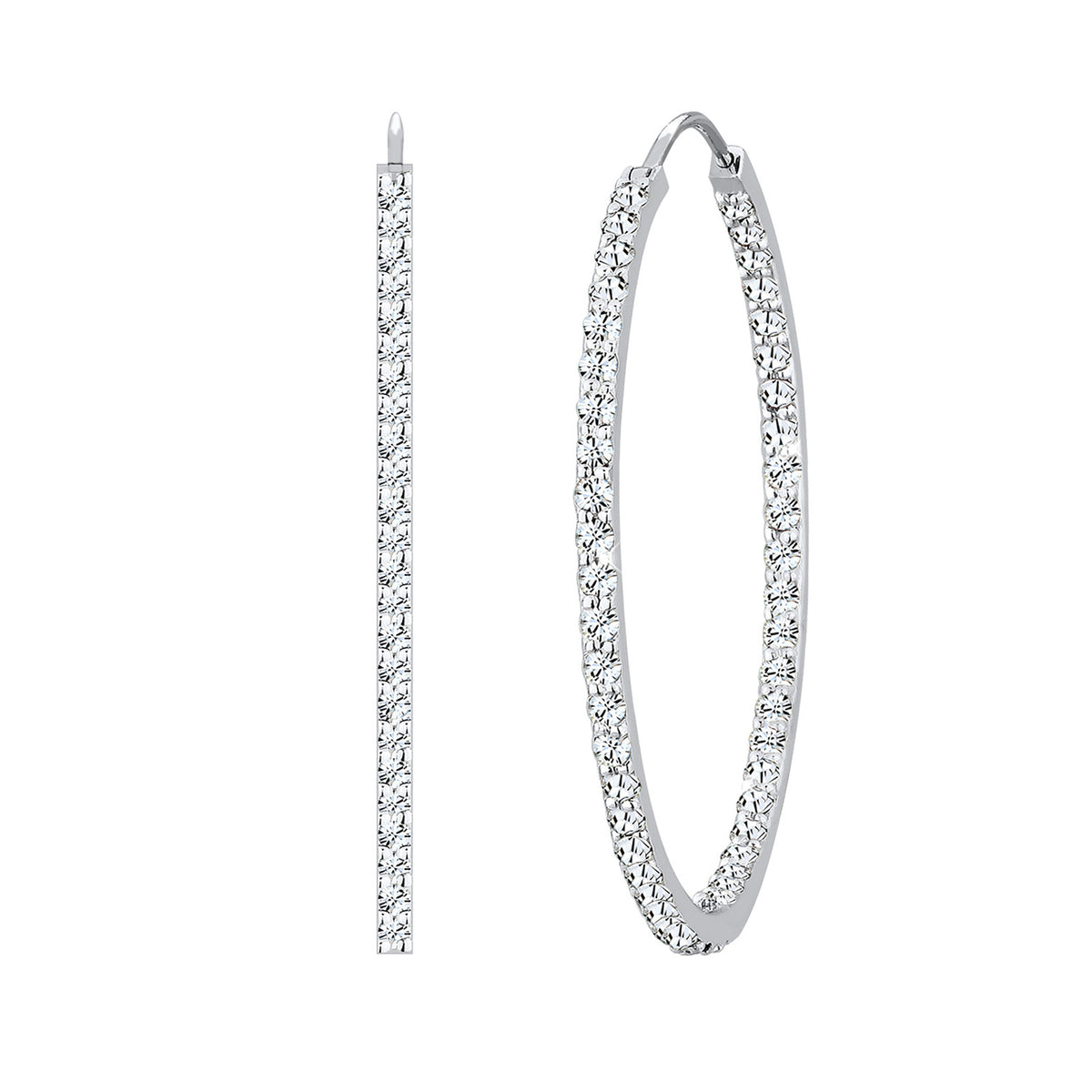 Weiß - Elli PREMIUM | Creole | Mit Kristallen von Swarovski® (Weiß) | 925er Sterling Silber