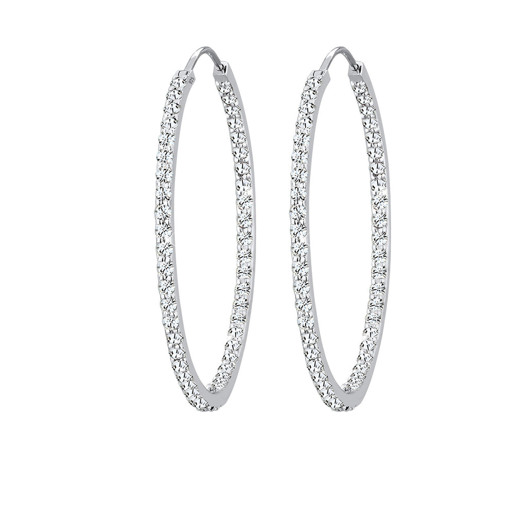 Weiß - Elli PREMIUM | Creole | Mit Kristallen von Swarovski® (Weiß) | 925er Sterling Silber