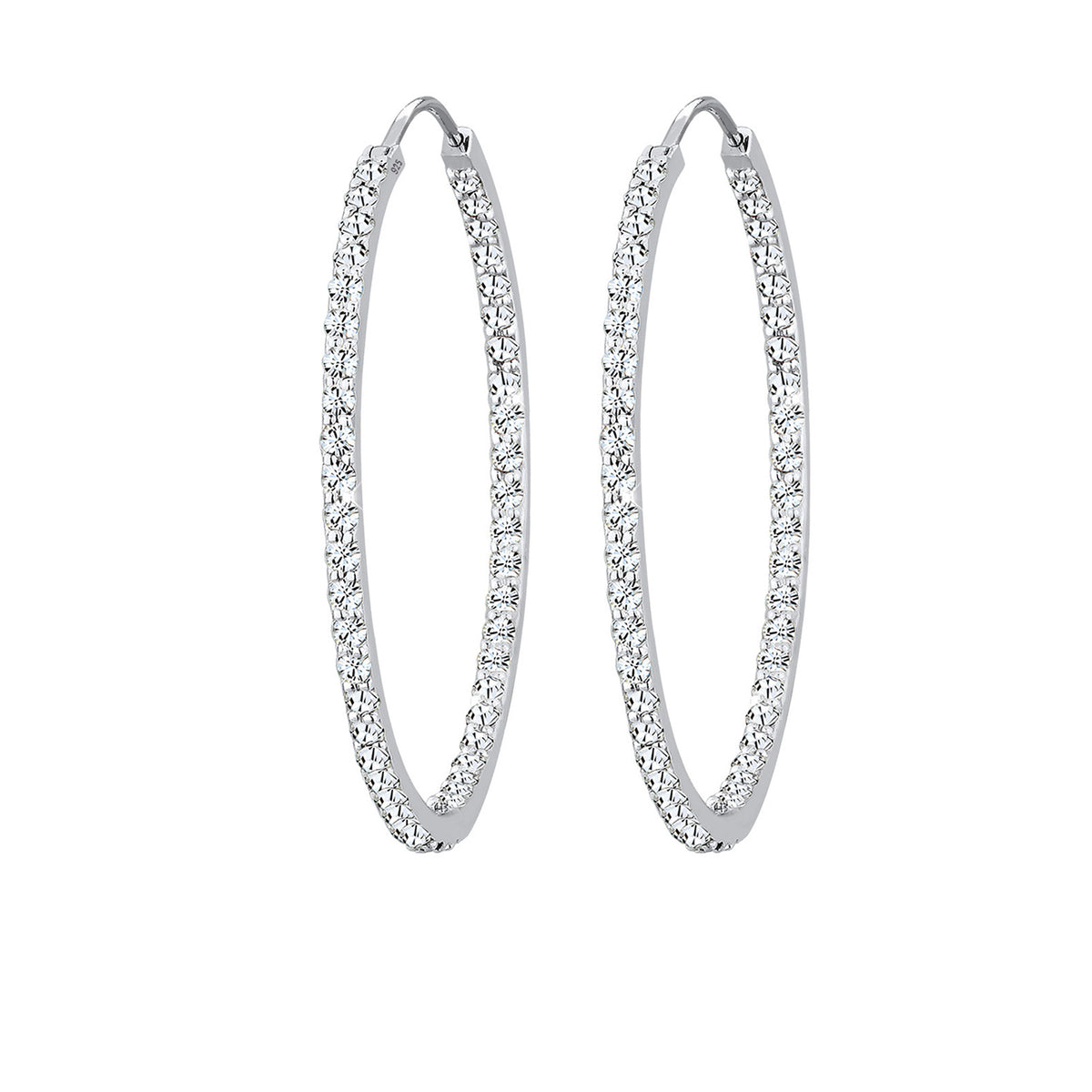 Weiß - Elli PREMIUM | Creole | Mit Kristallen von Swarovski® (Weiß) | 925er Sterling Silber