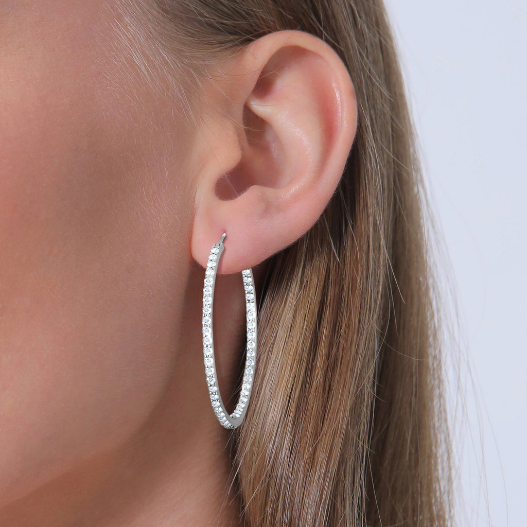 Weiß - Elli PREMIUM | Creole | Mit Kristallen von Swarovski® (Weiß) | 925er Sterling Silber