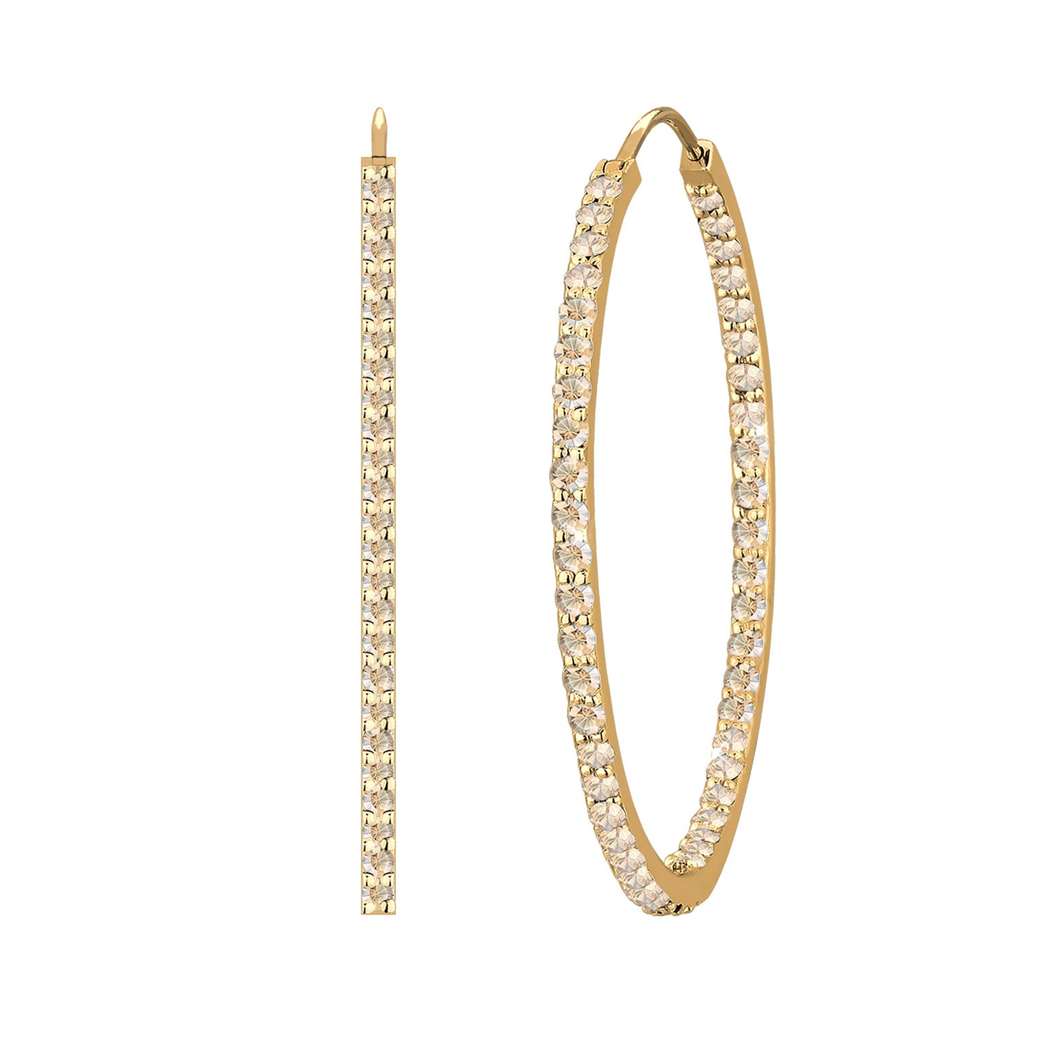 Gold - Elli PREMIUM | Creole | Kristall (Gold) | 925 Sterling Silber vergoldet