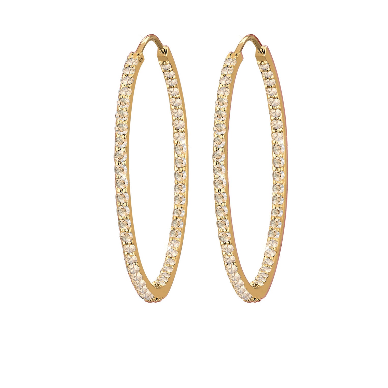 Gold - Elli PREMIUM | Creole | Kristall (Gold) | 925 Sterling Silber vergoldet