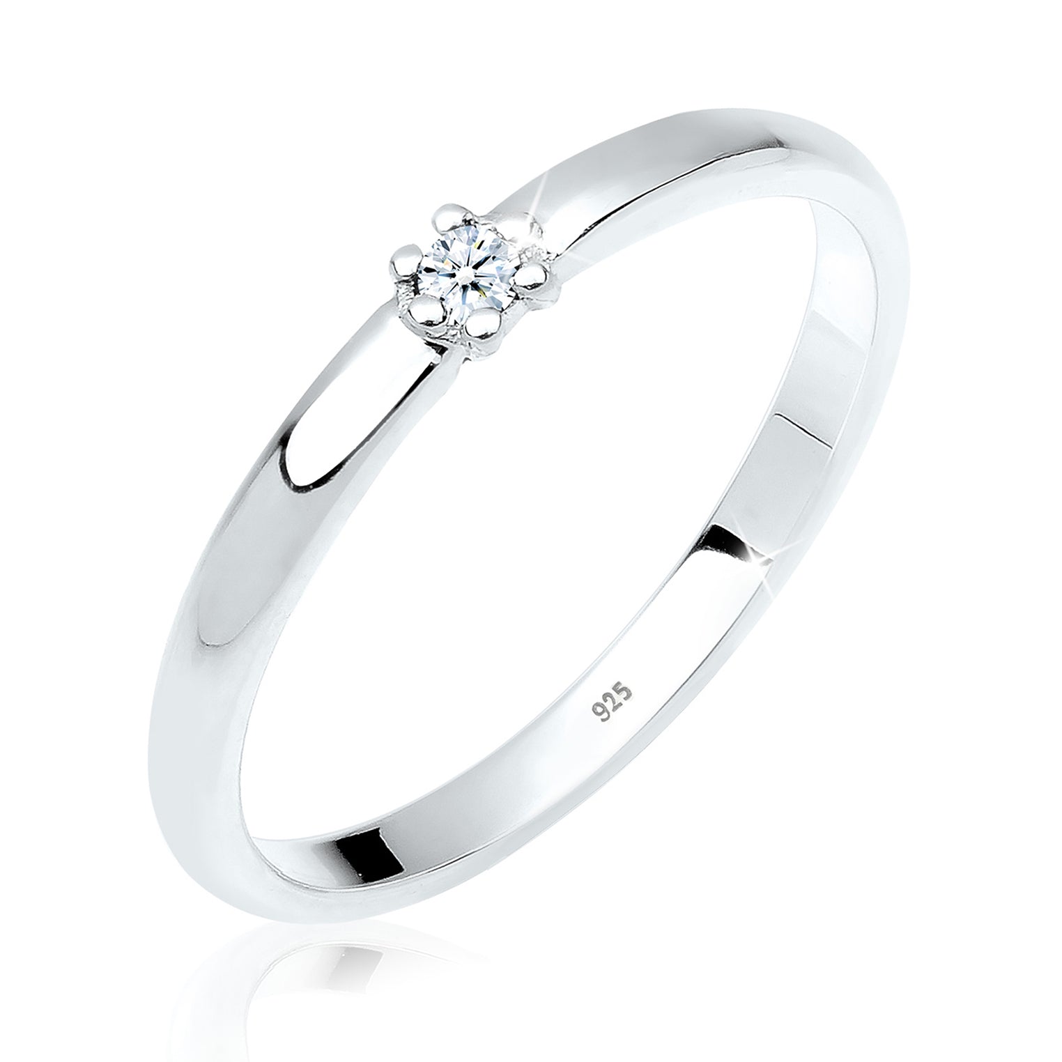 Weiß - Elli DIAMONDS | Verlobungsring | Diamant ( Weiß, 0,03 ct ) | 925er Sterling Silber