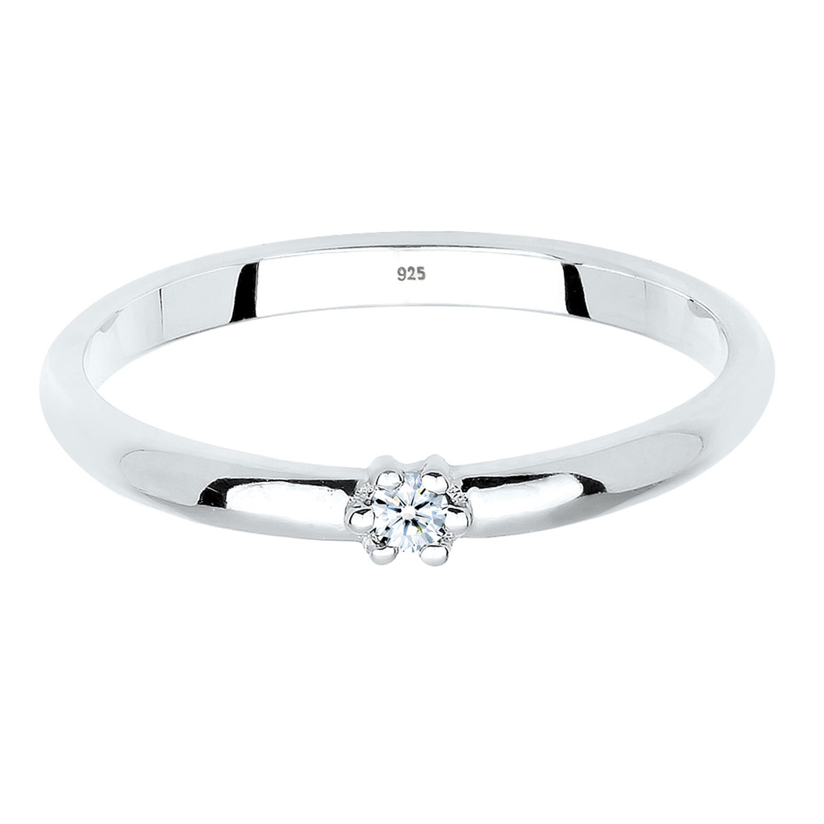 Weiß - Elli DIAMONDS | Verlobungsring | Diamant ( Weiß, 0,03 ct ) | 925er Sterling Silber