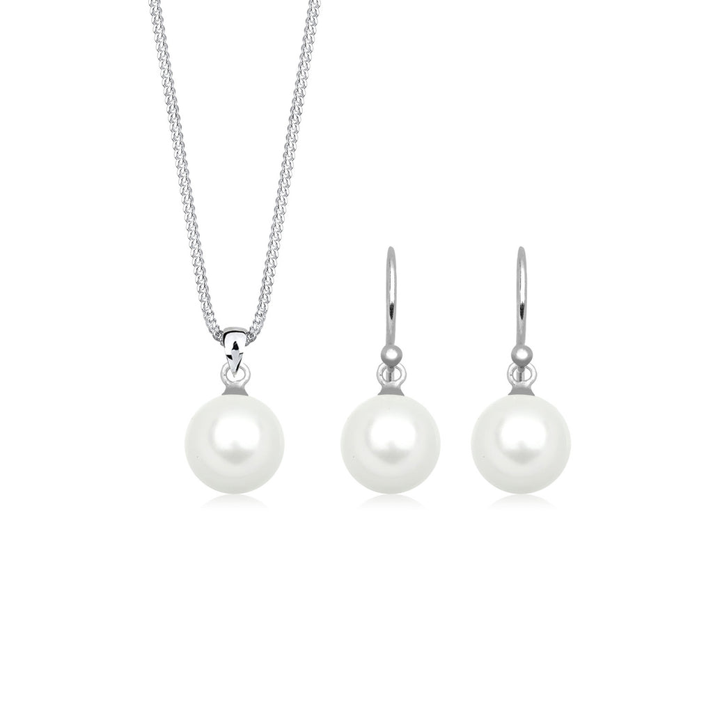 Silber - Elli | Schmuckset  | Perle | 925er Sterling Silber