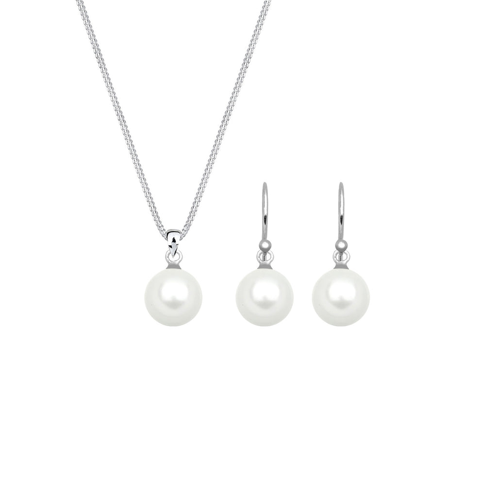 Silber - Elli | Schmuckset  | Perle | 925er Sterling Silber