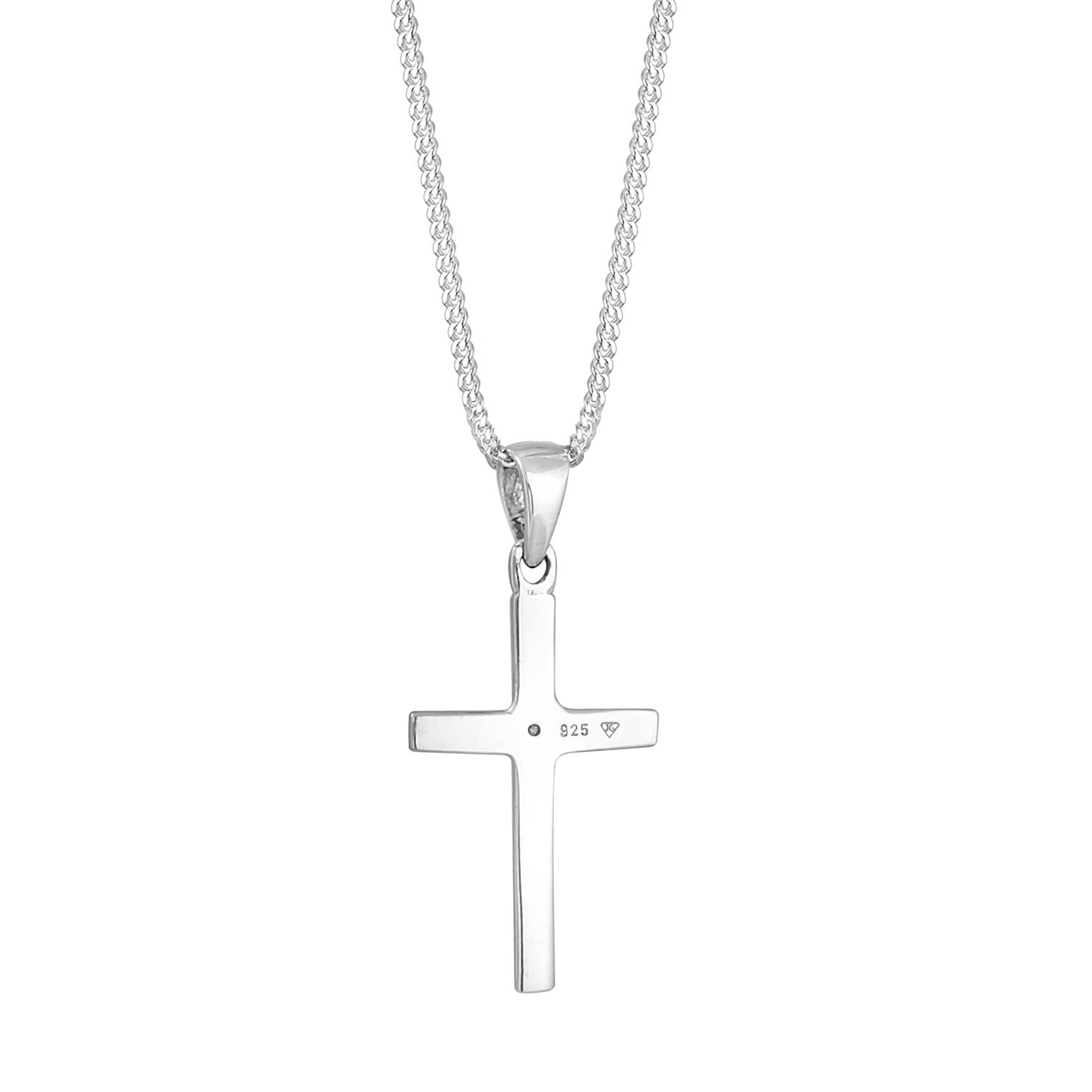 Silber - Elli DIAMONDS | Halskette Kreuz | Diamant ( Weiß, 0,005 ct ) | 925er Sterling Silber