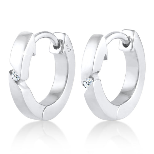 Weiß - Elli DIAMONDS | Creole | Diamant ( Weiß, 0,03 ct ) | 925er Sterling Silber