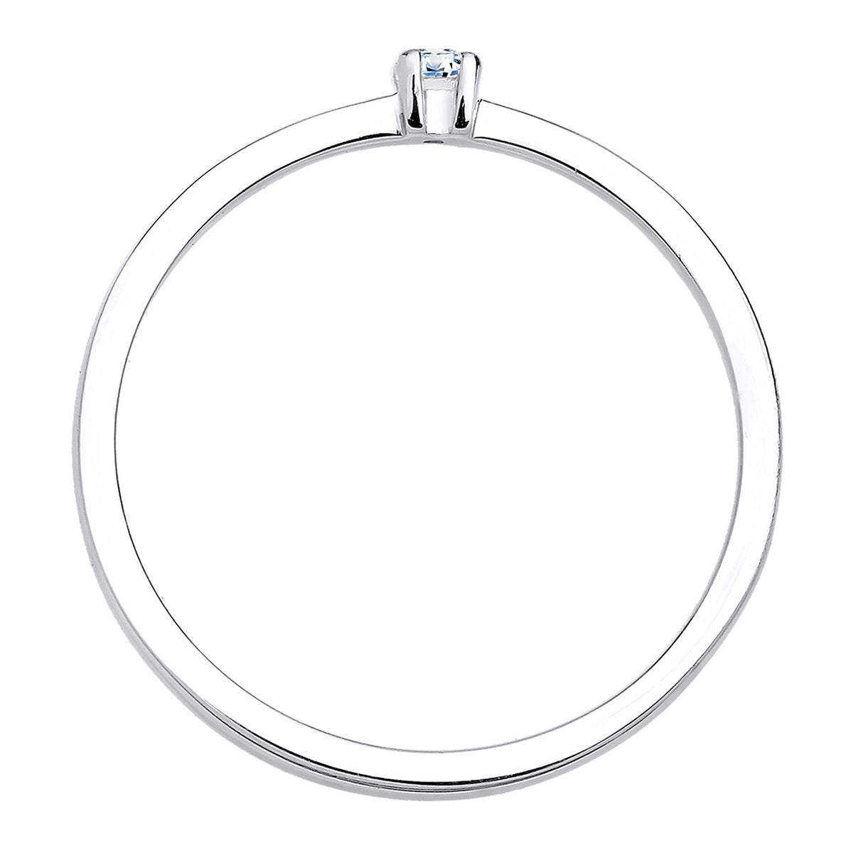 Weiß - Elli DIAMONDS | Solitär-Ring | Diamant ( Weiß, 0,03 ct ) | 925er Sterling Silber
