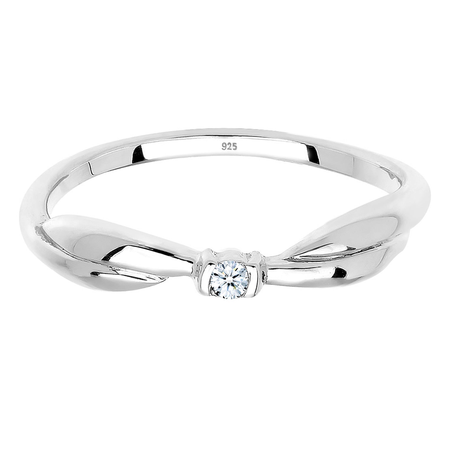 Weiß - Elli DIAMONDS | Verlobungsring | Diamant ( Weiß, 0,03 ct ) | 925er Sterling Silber