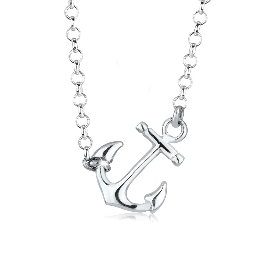 Silber - Elli | Halskette Anhänger Anker | 925er Sterling Silber
