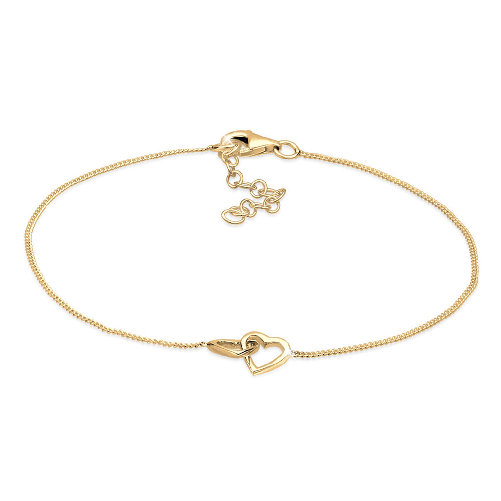 Gold - Elli | Armband Herz | 925 Sterling Silber vergoldet