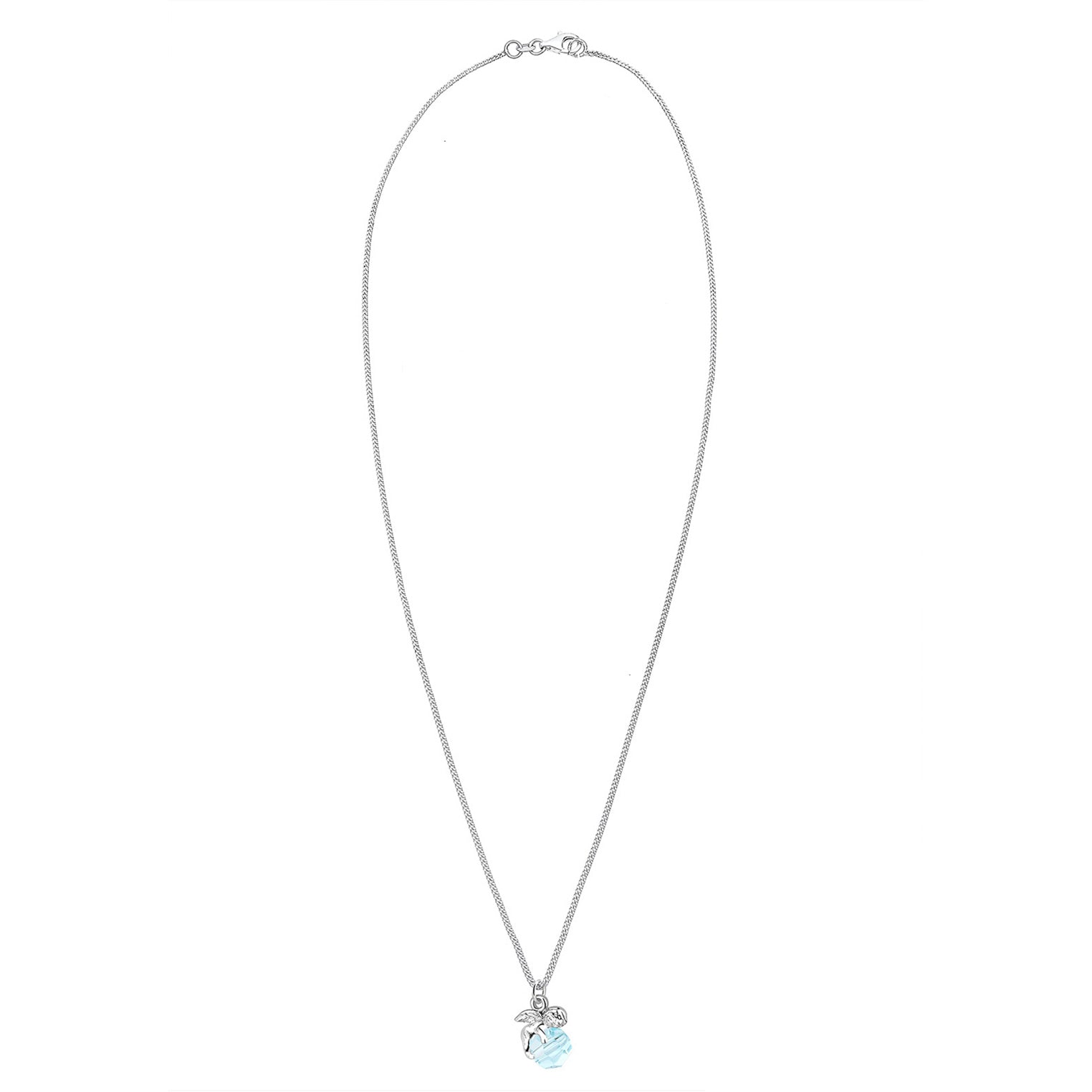 Hellblau - Elli | Halskette Engel | Kristall (Hellblau) | 925er Sterling Silber