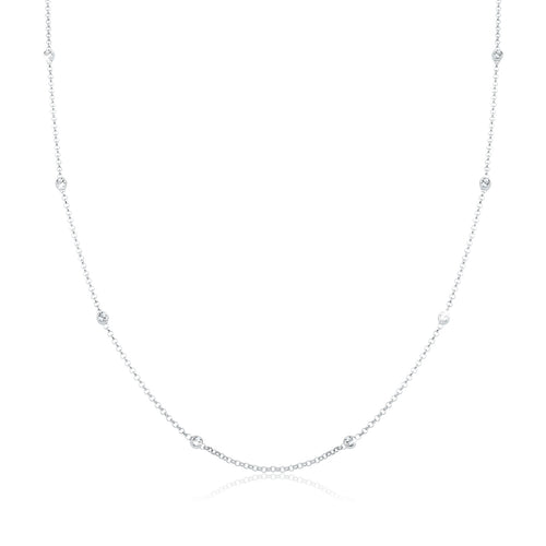 Weiß - Elli | Halskette Basic | Mit Kristallen von Swarovski® (Weiß) | 925er Sterling Silber
