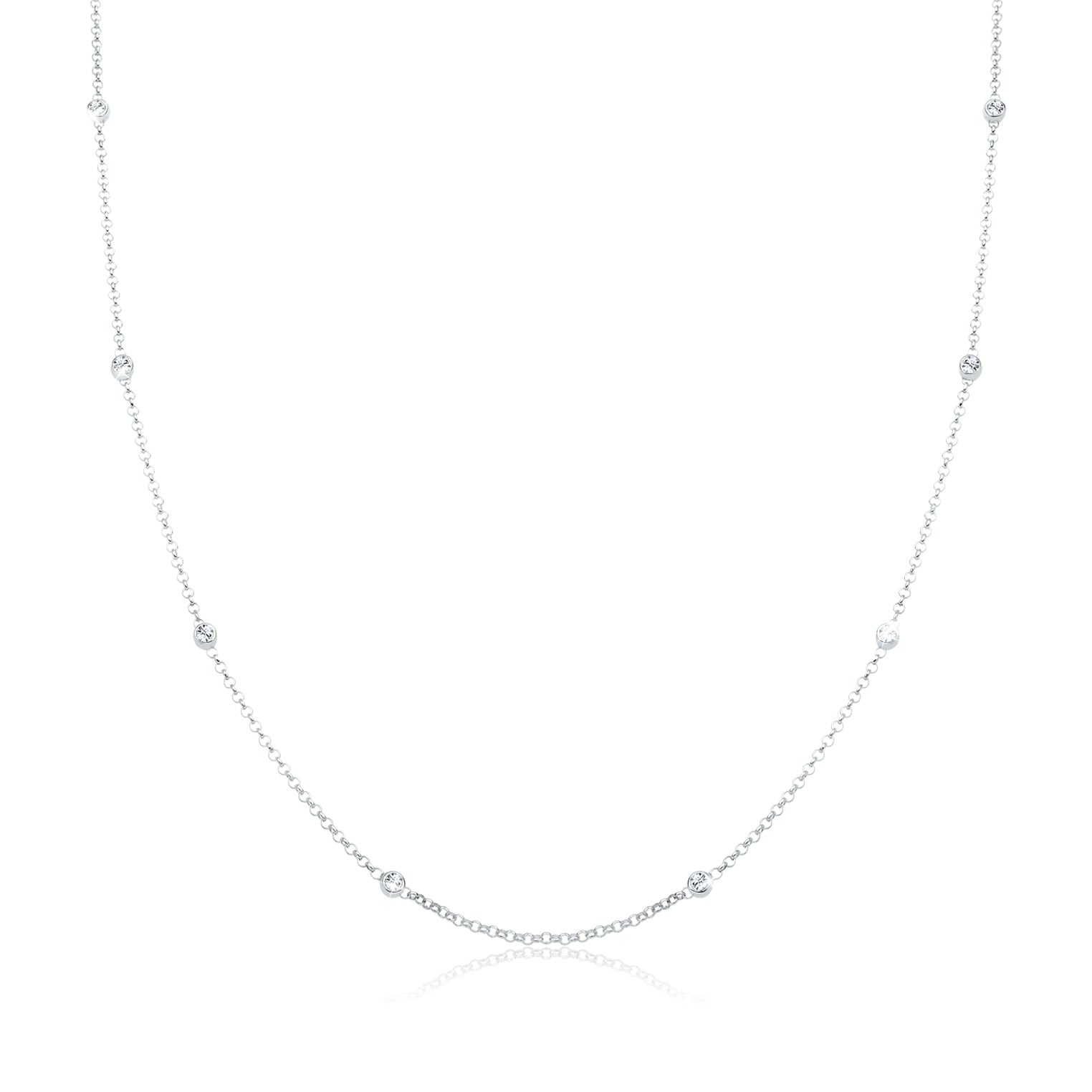 Weiß - Elli | Halskette Basic | Mit Kristallen von Swarovski® (Weiß) | 925er Sterling Silber