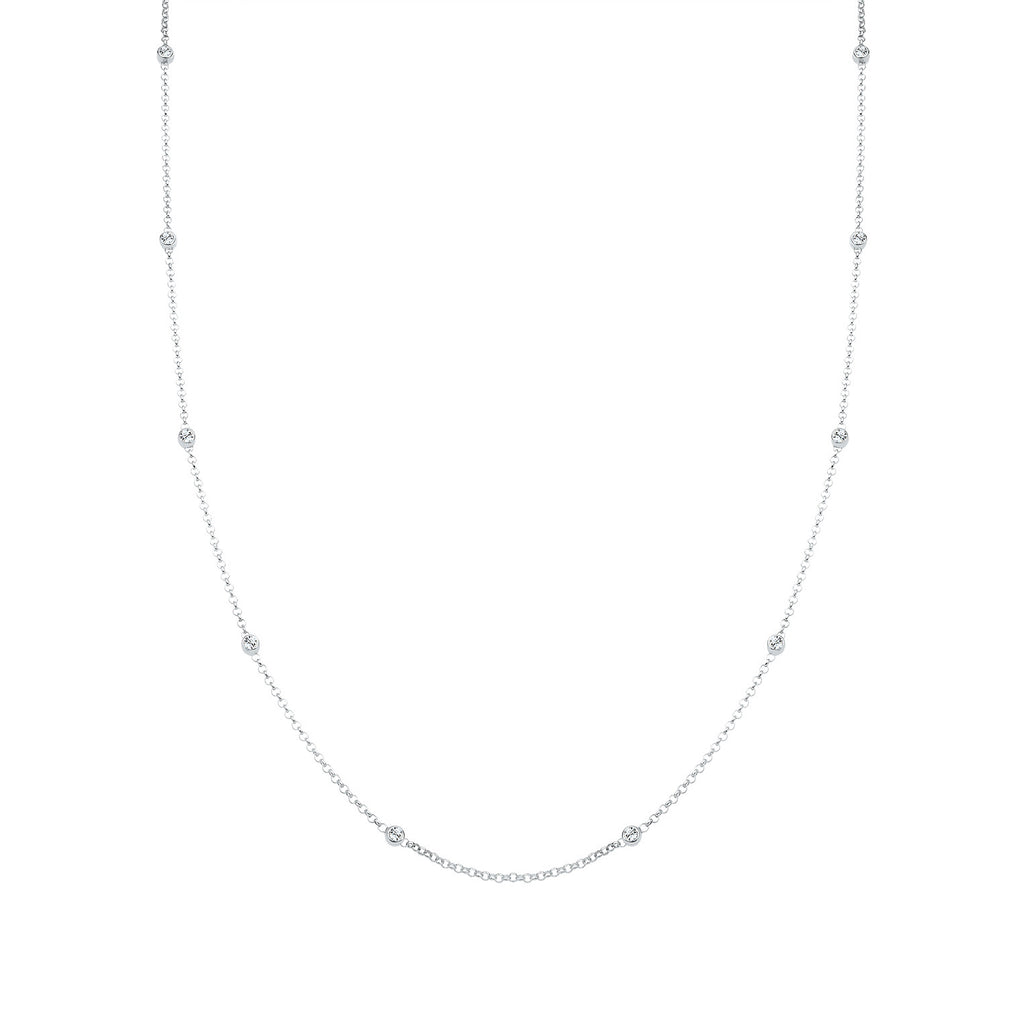 Weiß - Elli | Halskette Basic | Mit Kristallen von Swarovski® (Weiß) | 925er Sterling Silber