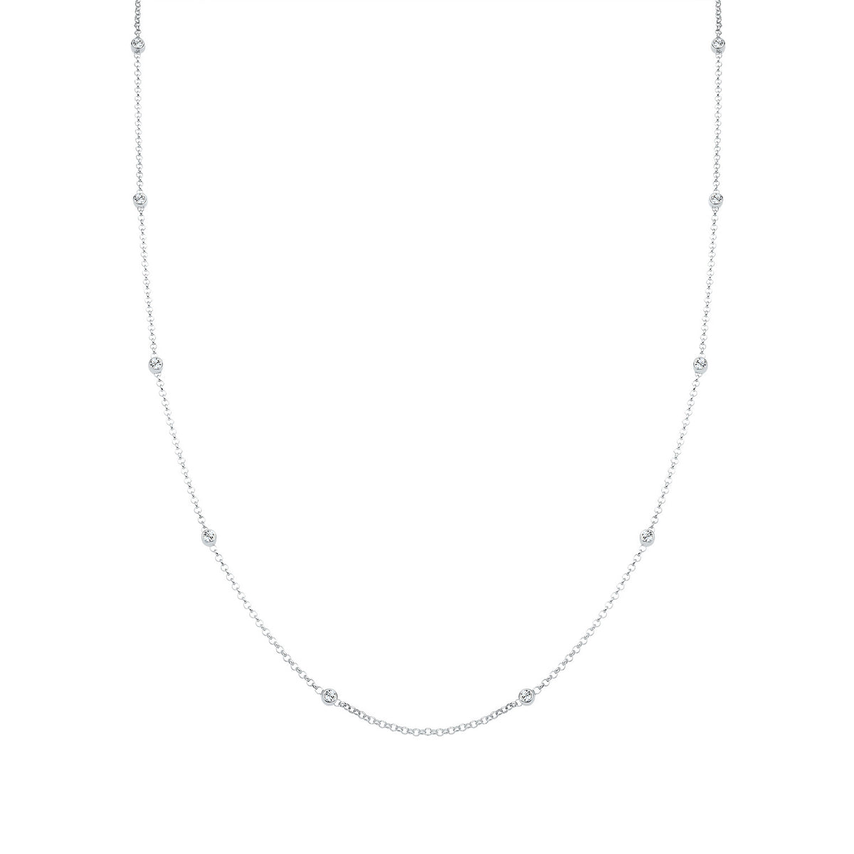 Weiß - Elli | Halskette Basic | Mit Kristallen von Swarovski® (Weiß) | 925er Sterling Silber