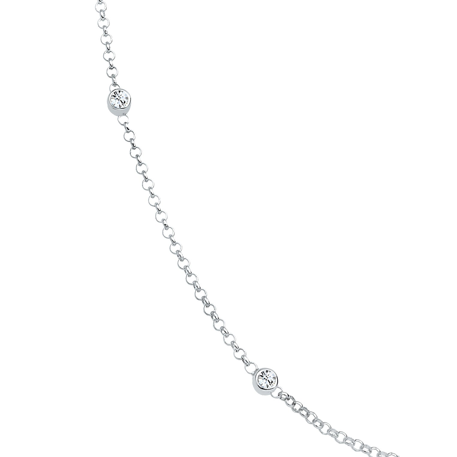 Weiß - Elli | Halskette Basic | Mit Kristallen von Swarovski® (Weiß) | 925er Sterling Silber
