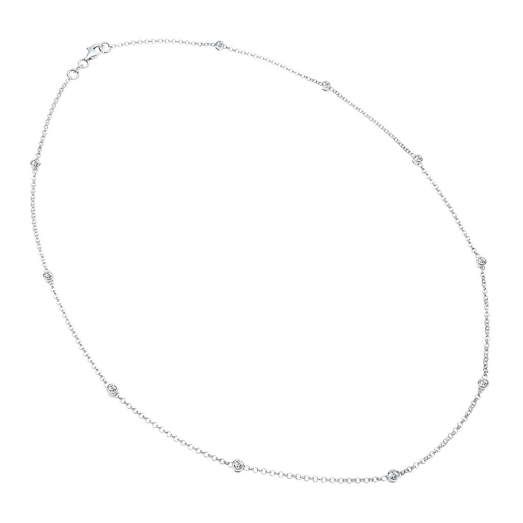 Weiß - Elli | Halskette Basic | Mit Kristallen von Swarovski® (Weiß) | 925er Sterling Silber